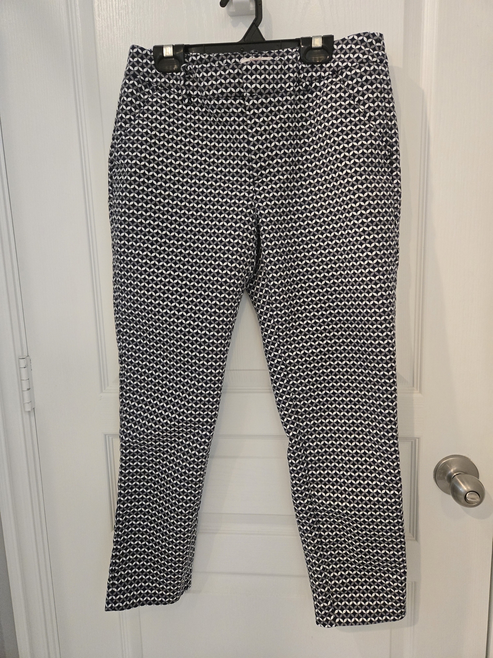 Merona Navy and White Geometric Straight-Leg Pants